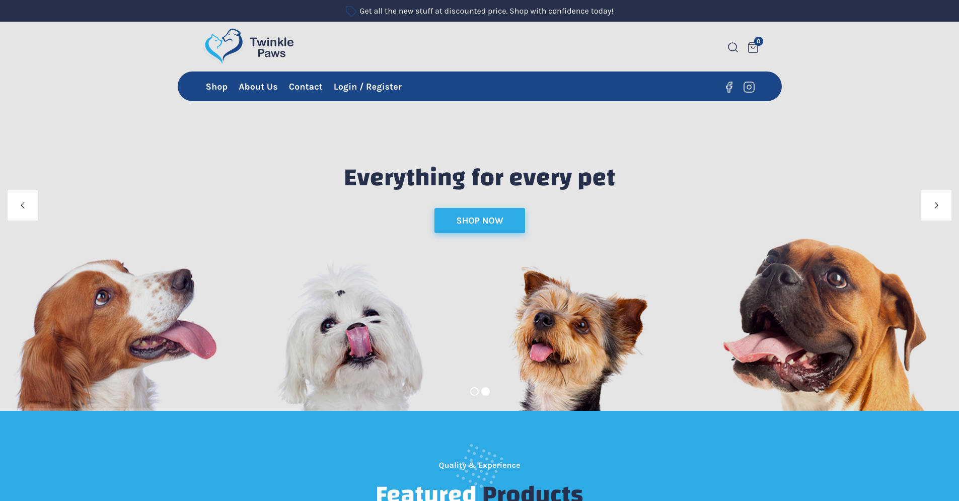 Twinkle Paws – Pet Products E-Commerce Store (Laravel + Angular)